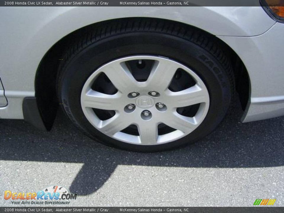 2008 Honda Civic LX Sedan Alabaster Silver Metallic / Gray Photo #10