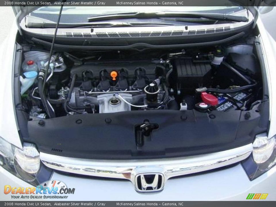 2008 Honda Civic LX Sedan Alabaster Silver Metallic / Gray Photo #13