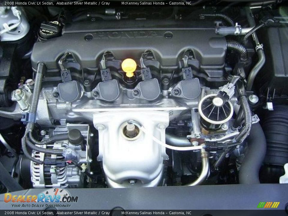 2008 Honda Civic LX Sedan Alabaster Silver Metallic / Gray Photo #14