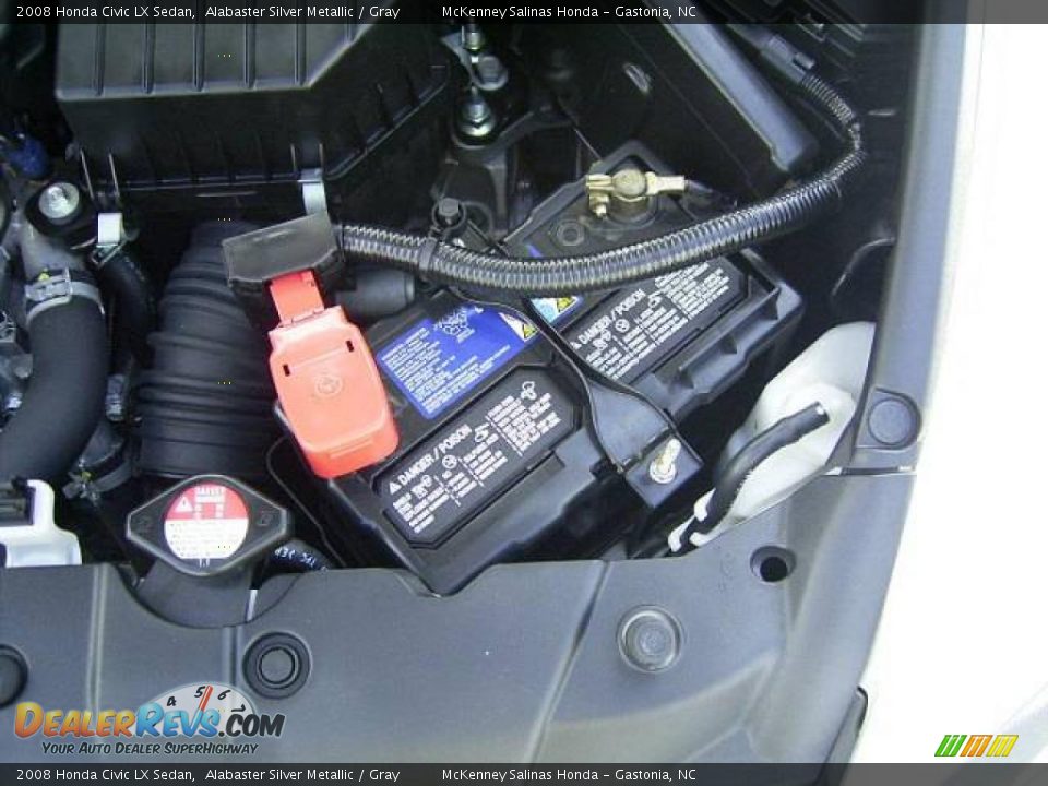 2008 Honda Civic LX Sedan Alabaster Silver Metallic / Gray Photo #15