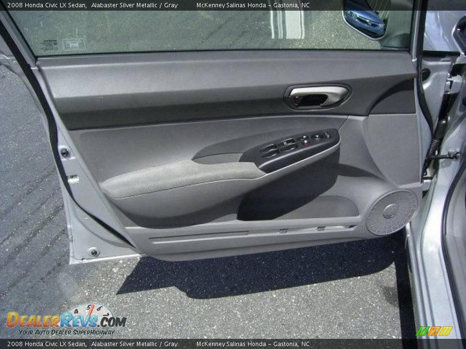 2008 Honda Civic LX Sedan Alabaster Silver Metallic / Gray Photo #16