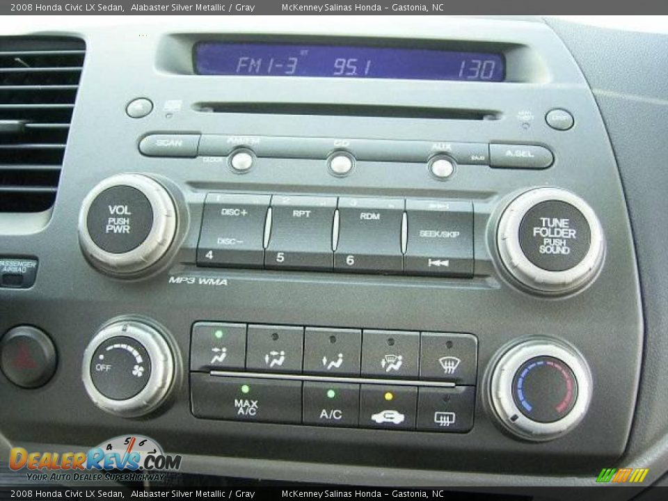 2008 Honda Civic LX Sedan Alabaster Silver Metallic / Gray Photo #33
