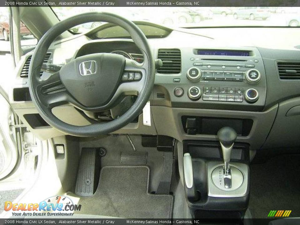 2008 Honda Civic LX Sedan Alabaster Silver Metallic / Gray Photo #34