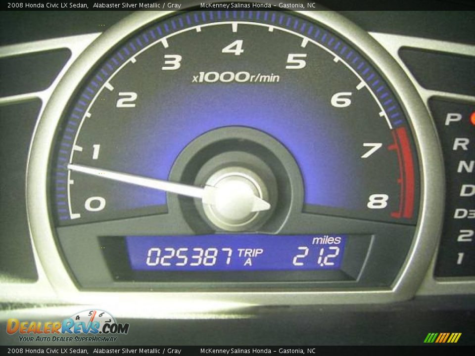 2008 Honda Civic LX Sedan Alabaster Silver Metallic / Gray Photo #36
