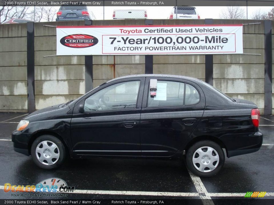 2000 Toyota ECHO Sedan Black Sand Pearl / Warm Gray Photo #1