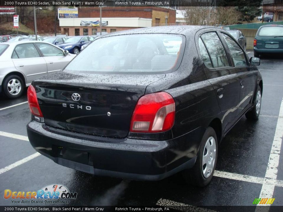 2000 Toyota ECHO Sedan Black Sand Pearl / Warm Gray Photo #4