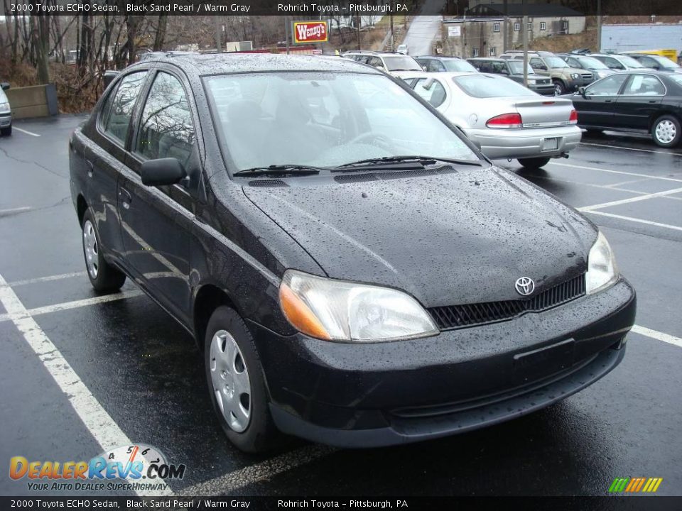 2000 Toyota ECHO Sedan Black Sand Pearl / Warm Gray Photo #6