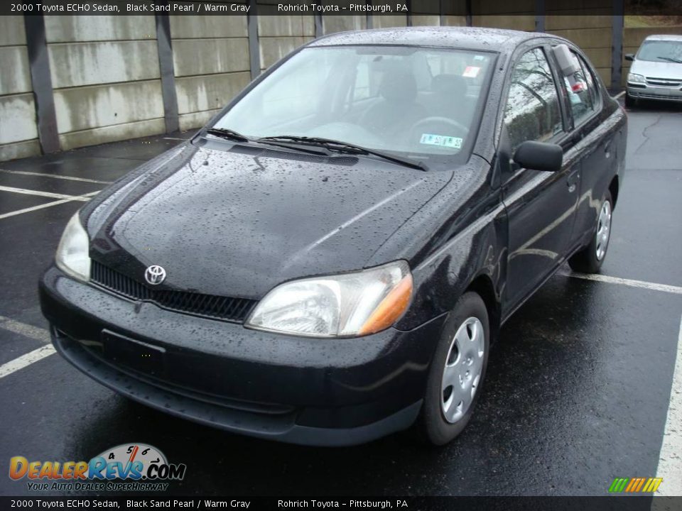 2000 Toyota ECHO Sedan Black Sand Pearl / Warm Gray Photo #8