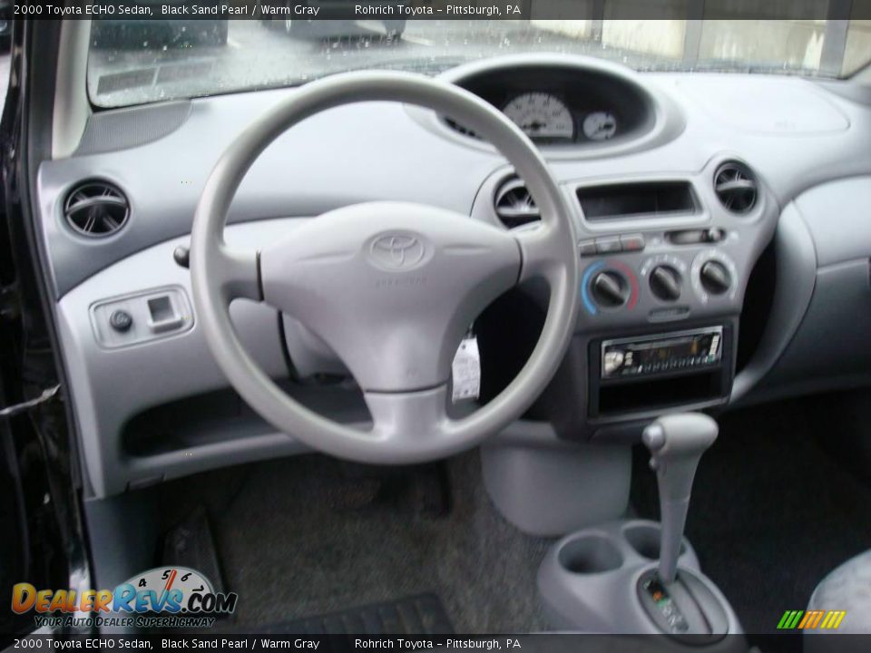 2000 Toyota ECHO Sedan Black Sand Pearl / Warm Gray Photo #12