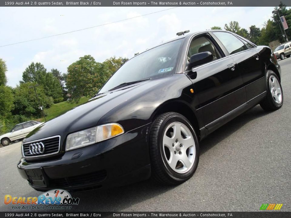 1999 Audi A4 2.8 quattro Sedan Brilliant Black / Ecru Photo #2