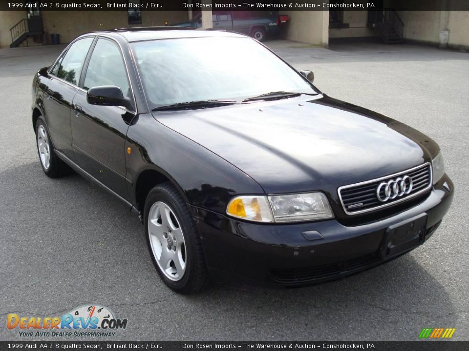 1999 Audi A4 2.8 quattro Sedan Brilliant Black / Ecru Photo #4