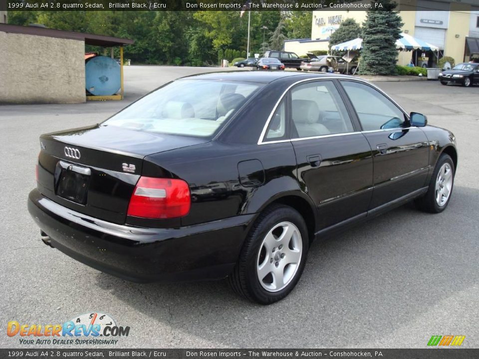 1999 Audi A4 2.8 quattro Sedan Brilliant Black / Ecru Photo #7