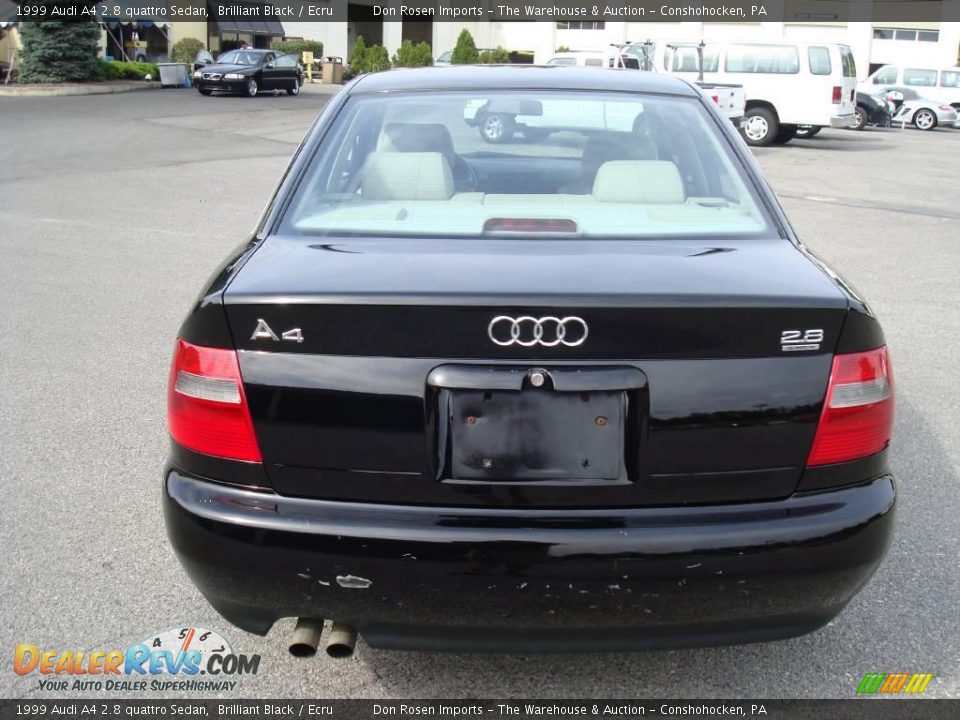 1999 Audi A4 2.8 quattro Sedan Brilliant Black / Ecru Photo #8