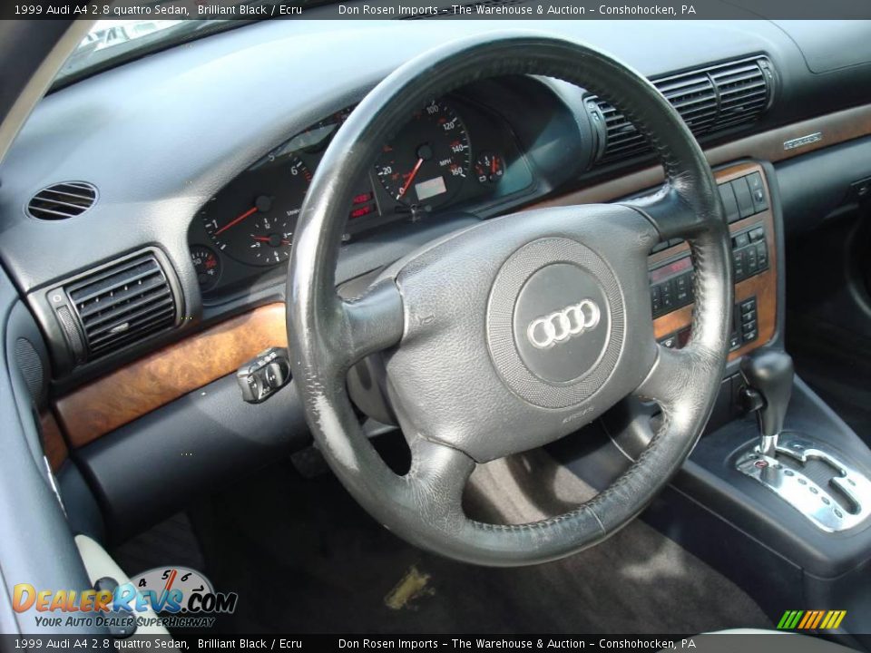 1999 Audi A4 2.8 quattro Sedan Brilliant Black / Ecru Photo #11