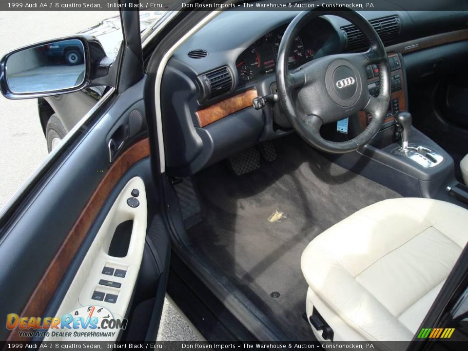 1999 Audi A4 2.8 quattro Sedan Brilliant Black / Ecru Photo #12