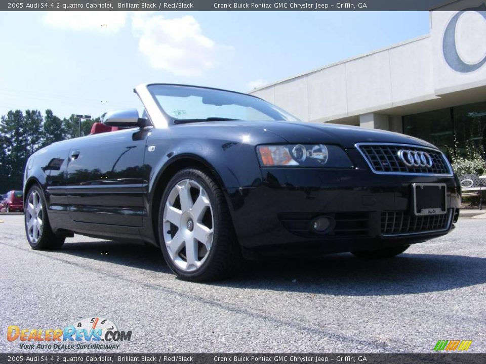 2005 Audi S4 4.2 quattro Cabriolet Brilliant Black / Red/Black Photo #2