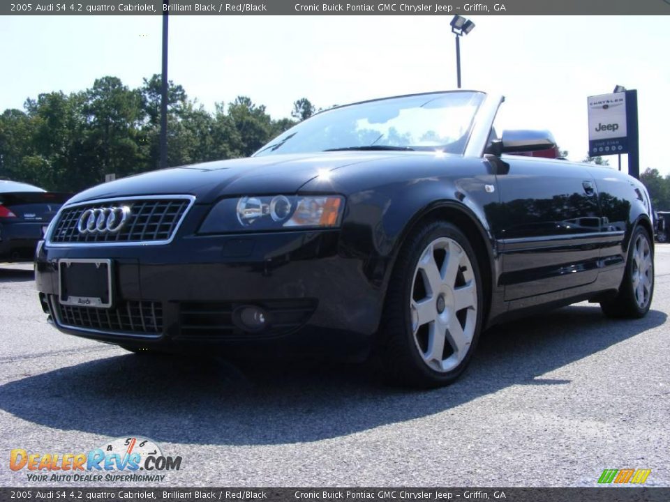 2005 Audi S4 4.2 quattro Cabriolet Brilliant Black / Red/Black Photo #4