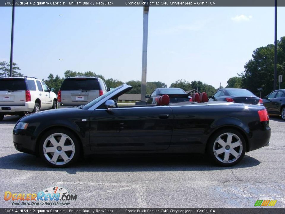 2005 Audi S4 4.2 quattro Cabriolet Brilliant Black / Red/Black Photo #5