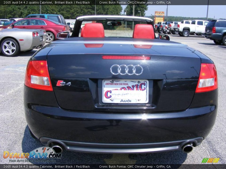 2005 Audi S4 4.2 quattro Cabriolet Brilliant Black / Red/Black Photo #7