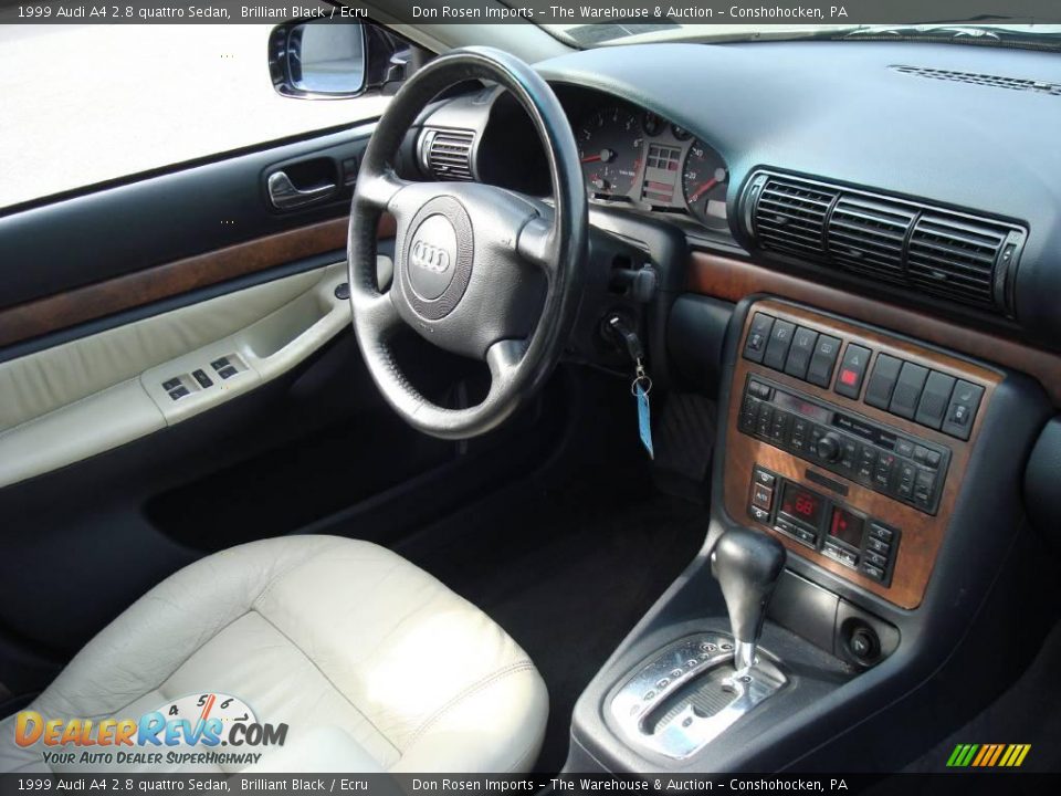 1999 Audi A4 2.8 quattro Sedan Brilliant Black / Ecru Photo #19