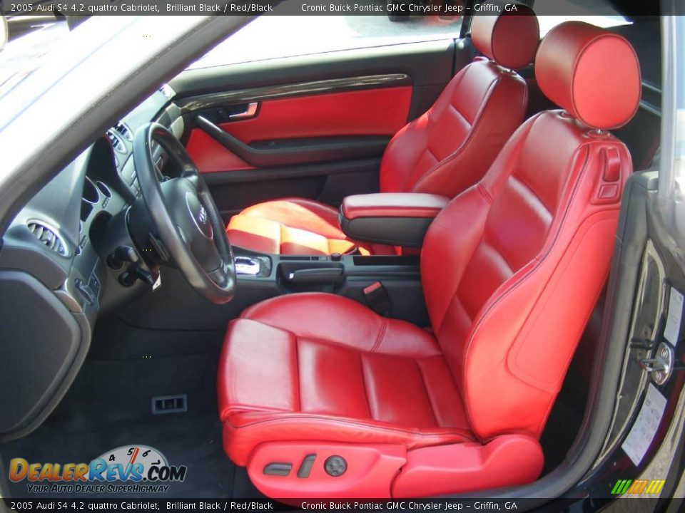 2005 Audi S4 4.2 quattro Cabriolet Brilliant Black / Red/Black Photo #11