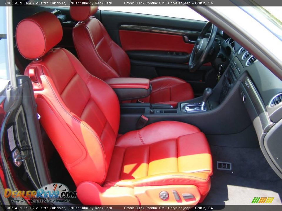 2005 Audi S4 4.2 quattro Cabriolet Brilliant Black / Red/Black Photo #14