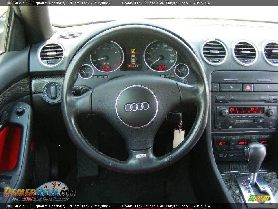 2005 Audi S4 4.2 quattro Cabriolet Brilliant Black / Red/Black Photo #16