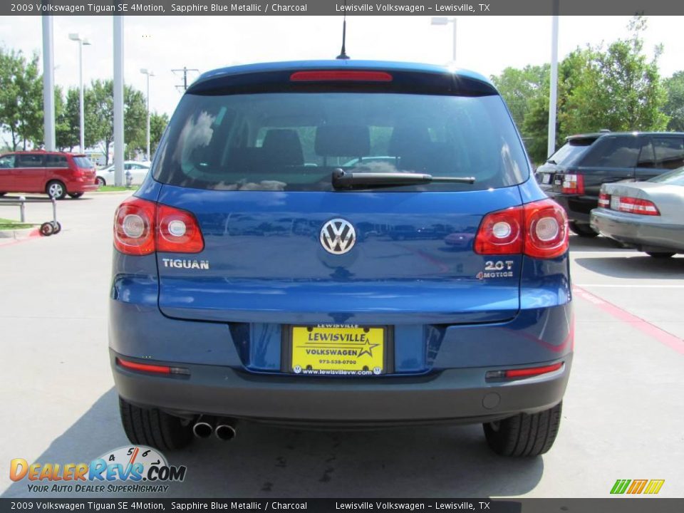 2009 Volkswagen Tiguan SE 4Motion Sapphire Blue Metallic / Charcoal Photo #4