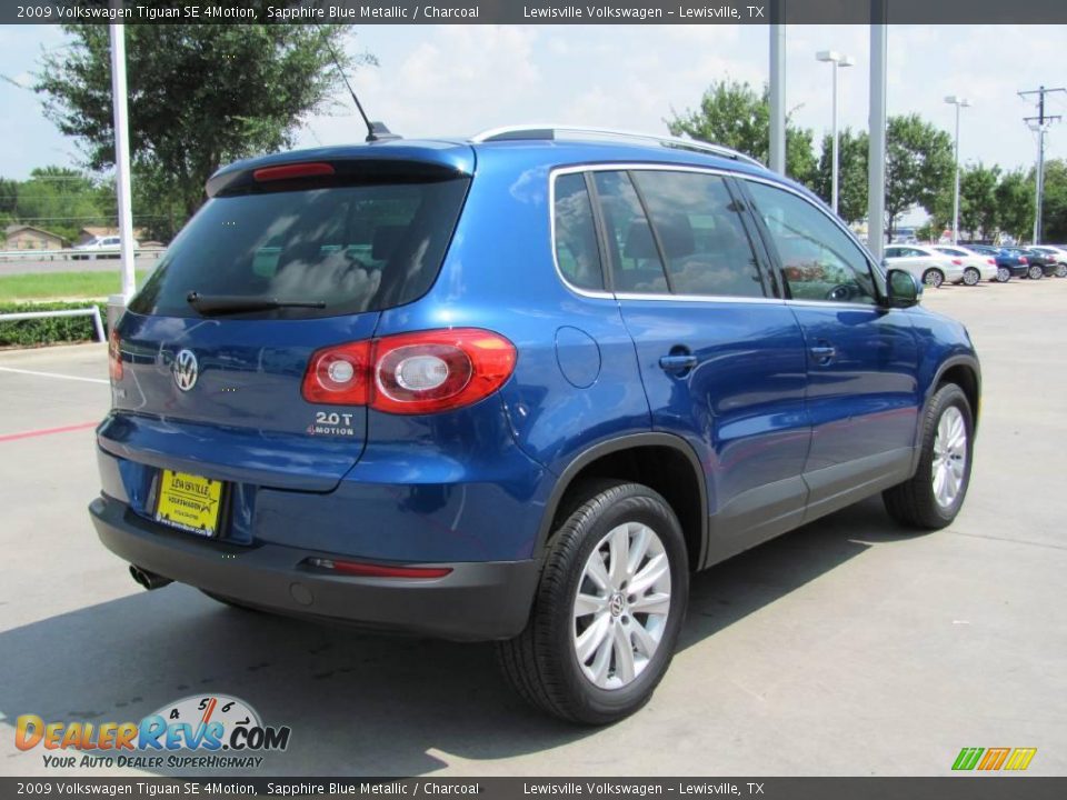 2009 Volkswagen Tiguan SE 4Motion Sapphire Blue Metallic / Charcoal Photo #5
