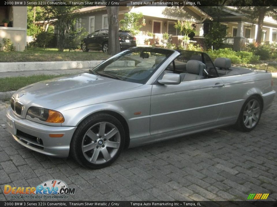 2000 BMW 3 Series 323i Convertible Titanium Silver Metallic / Grey Photo #32