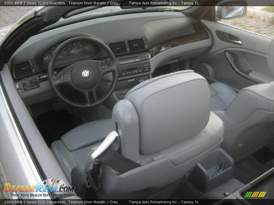 2000 BMW 3 Series 323i Convertible Titanium Silver Metallic / Grey Photo #36