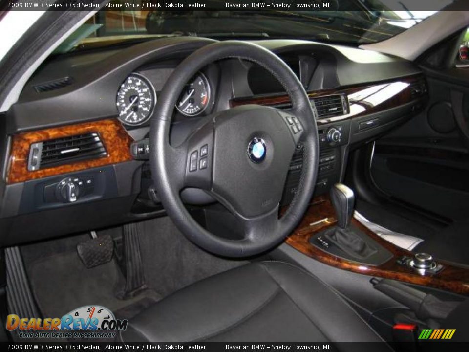 2009 BMW 3 Series 335d Sedan Alpine White / Black Dakota Leather Photo #9