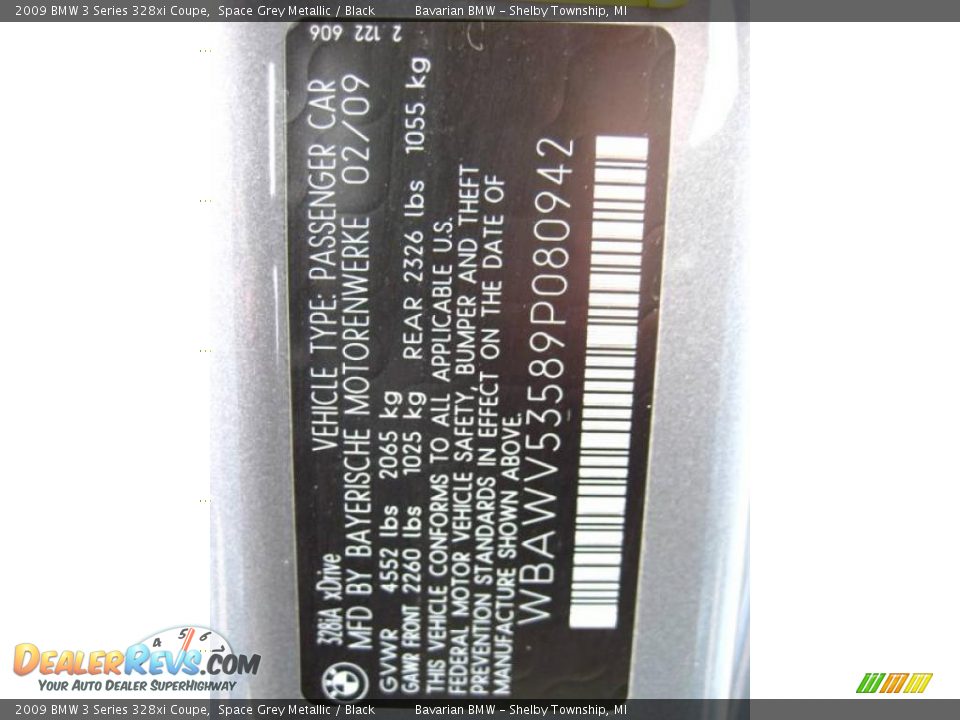 2009 BMW 3 Series 328xi Coupe Space Grey Metallic / Black Photo #12