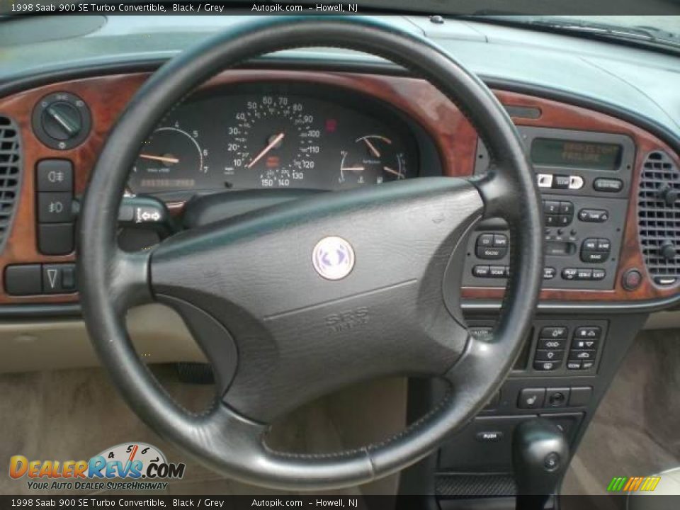 1998 Saab 900 SE Turbo Convertible Black / Grey Photo #21