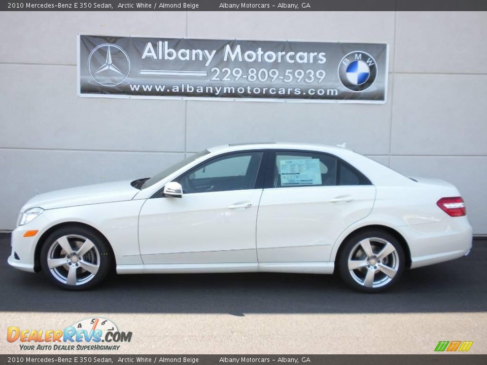 2010 Mercedes-Benz E 350 Sedan Arctic White / Almond Beige Photo #1