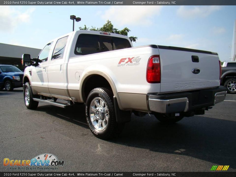 2010 Ford F250 Super Duty Lariat Crew Cab 4x4 White Platinum Tri-Coat / Camel Photo #30