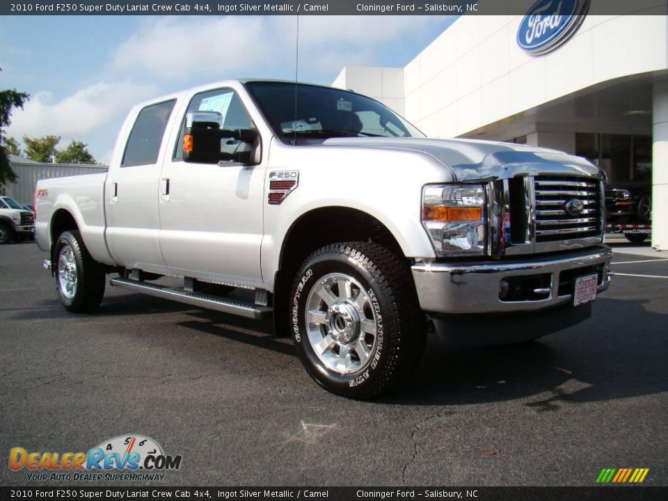 2010 Ford F250 Super Duty Lariat Crew Cab 4x4 Ingot Silver Metallic / Camel Photo #1