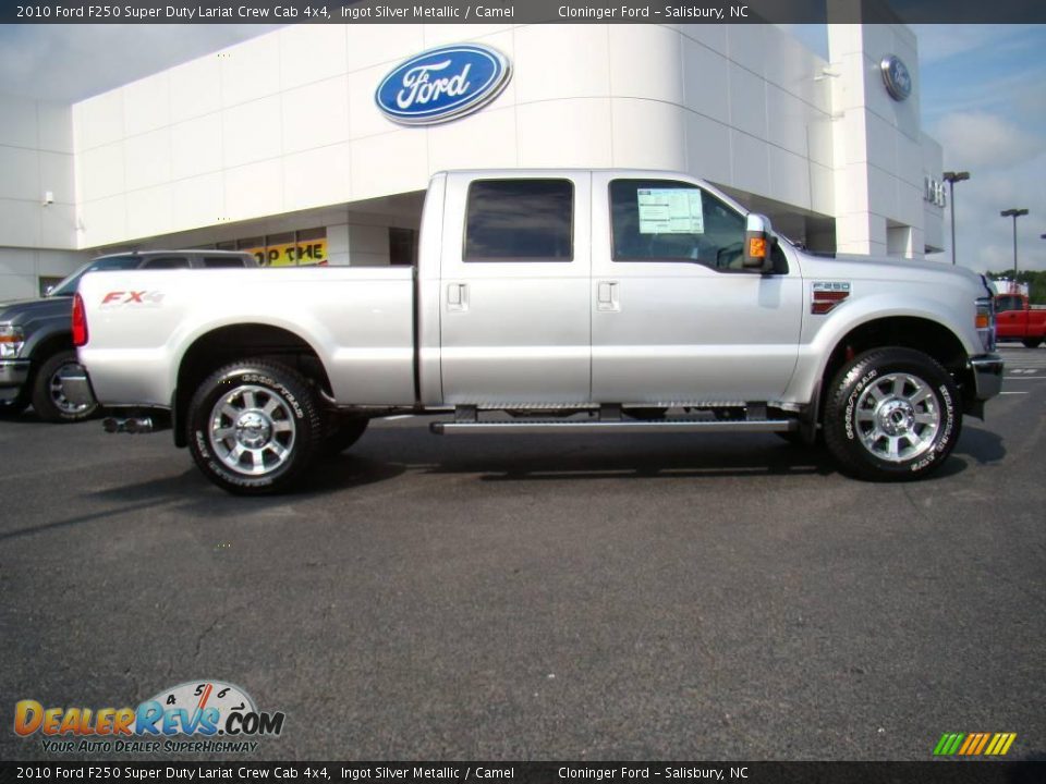 2010 Ford F250 Super Duty Lariat Crew Cab 4x4 Ingot Silver Metallic / Camel Photo #2