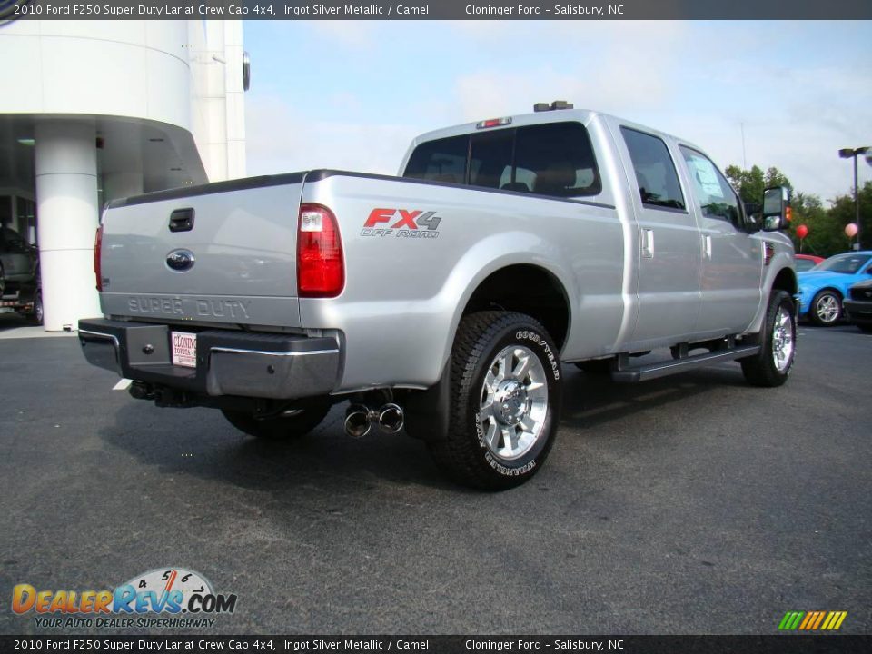 2010 Ford F250 Super Duty Lariat Crew Cab 4x4 Ingot Silver Metallic / Camel Photo #3