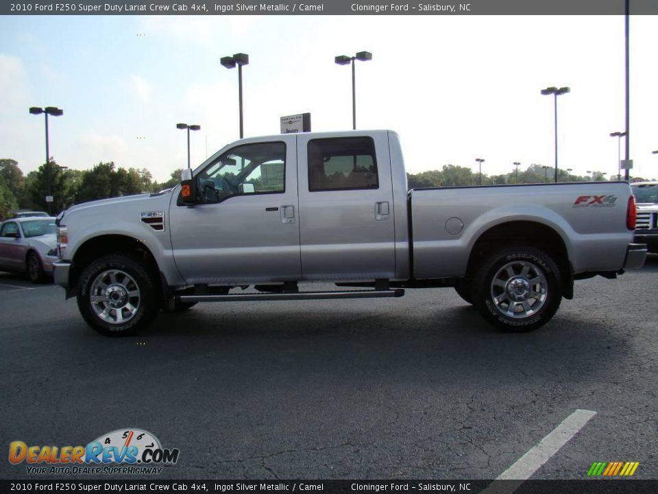2010 Ford F250 Super Duty Lariat Crew Cab 4x4 Ingot Silver Metallic / Camel Photo #5