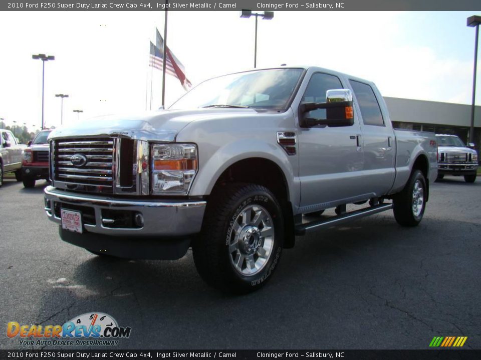 2010 Ford F250 Super Duty Lariat Crew Cab 4x4 Ingot Silver Metallic / Camel Photo #6
