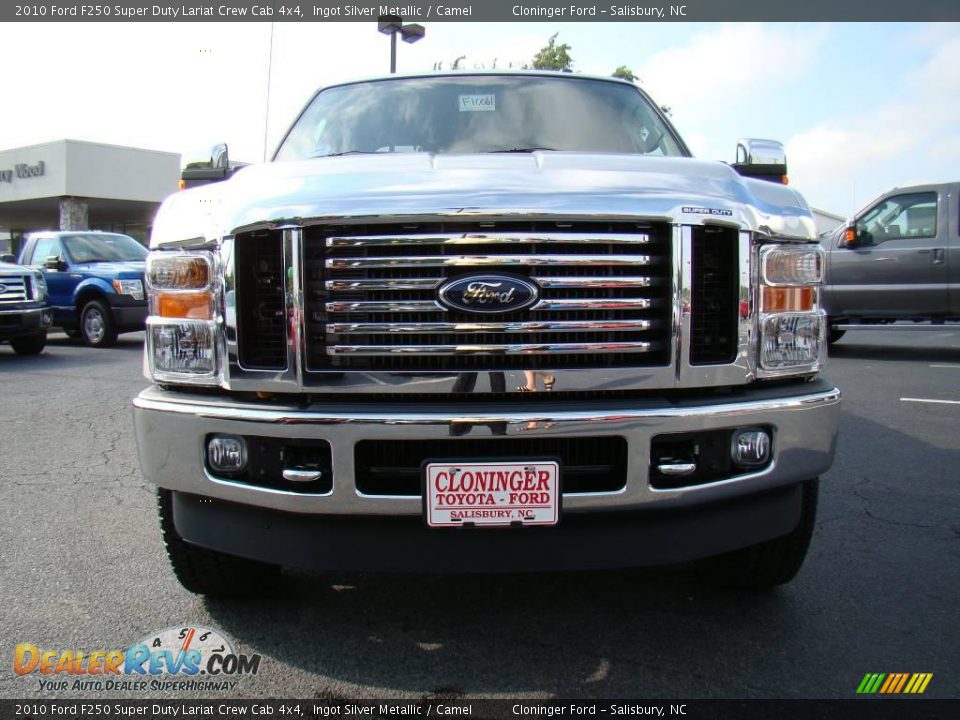 2010 Ford F250 Super Duty Lariat Crew Cab 4x4 Ingot Silver Metallic / Camel Photo #7
