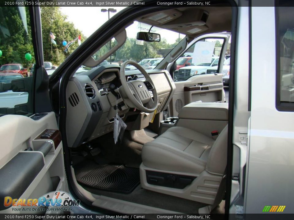 2010 Ford F250 Super Duty Lariat Crew Cab 4x4 Ingot Silver Metallic / Camel Photo #8