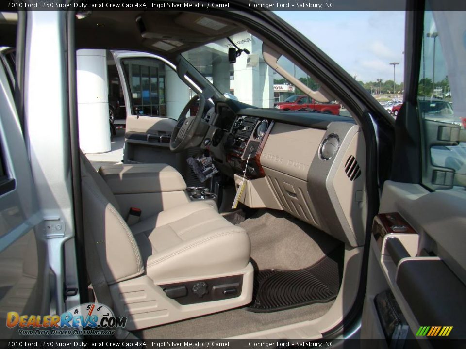 2010 Ford F250 Super Duty Lariat Crew Cab 4x4 Ingot Silver Metallic / Camel Photo #12