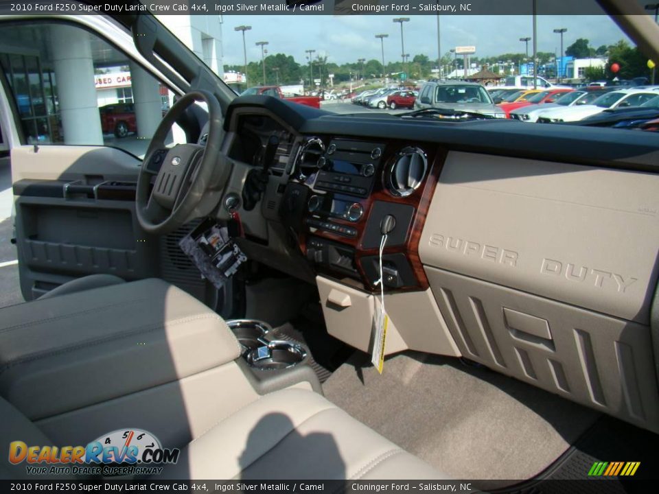 2010 Ford F250 Super Duty Lariat Crew Cab 4x4 Ingot Silver Metallic / Camel Photo #13