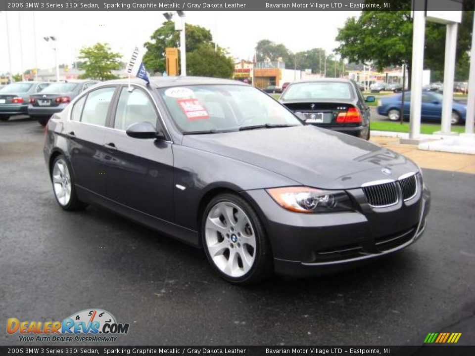 2006 BMW 3 Series 330i Sedan Sparkling Graphite Metallic / Gray Dakota Leather Photo #1