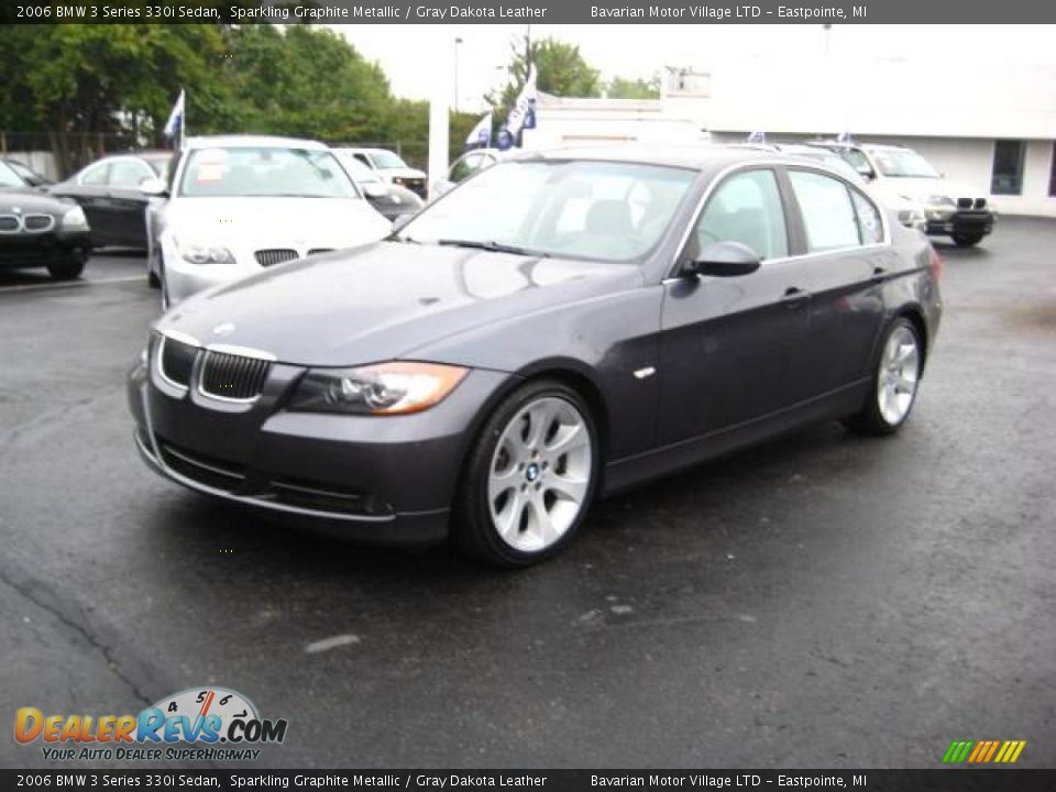 2006 BMW 3 Series 330i Sedan Sparkling Graphite Metallic / Gray Dakota Leather Photo #3