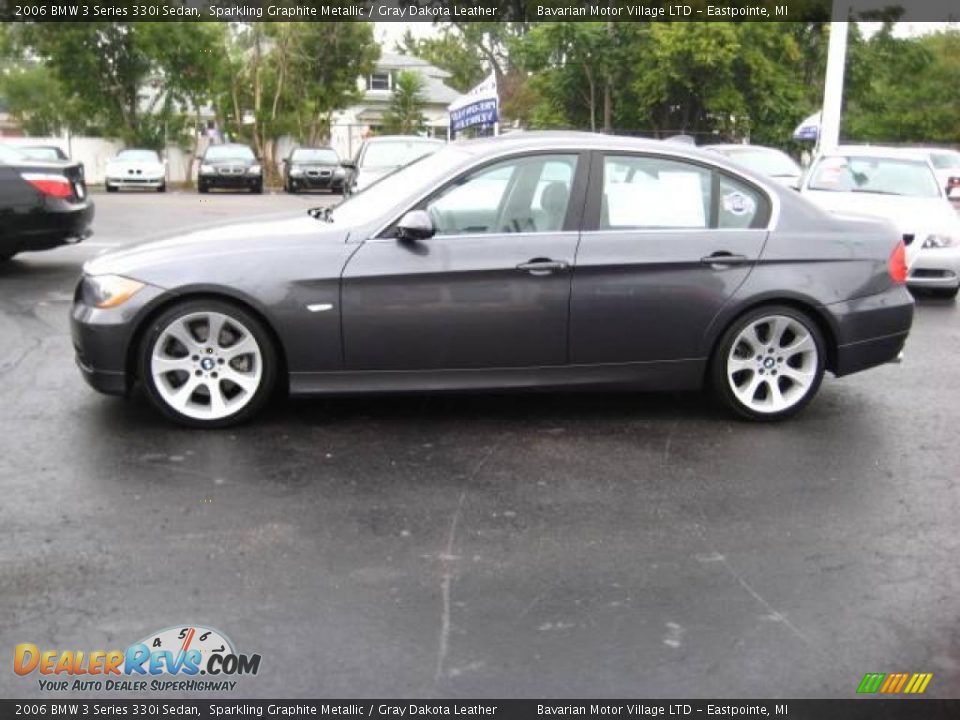 2006 BMW 3 Series 330i Sedan Sparkling Graphite Metallic / Gray Dakota Leather Photo #4