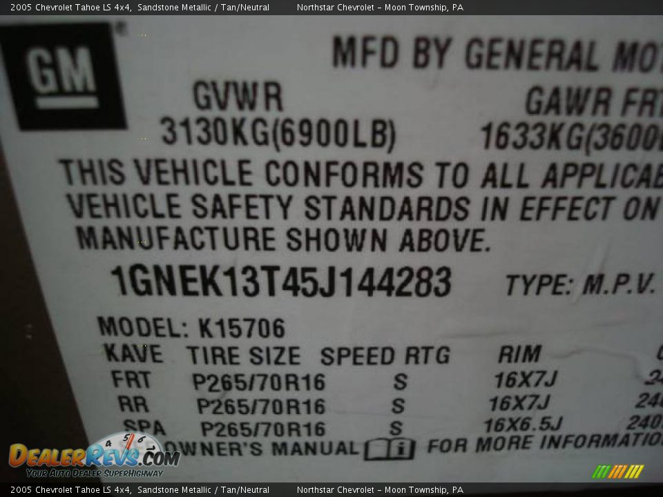 2005 Chevrolet Tahoe LS 4x4 Sandstone Metallic / Tan/Neutral Photo #19