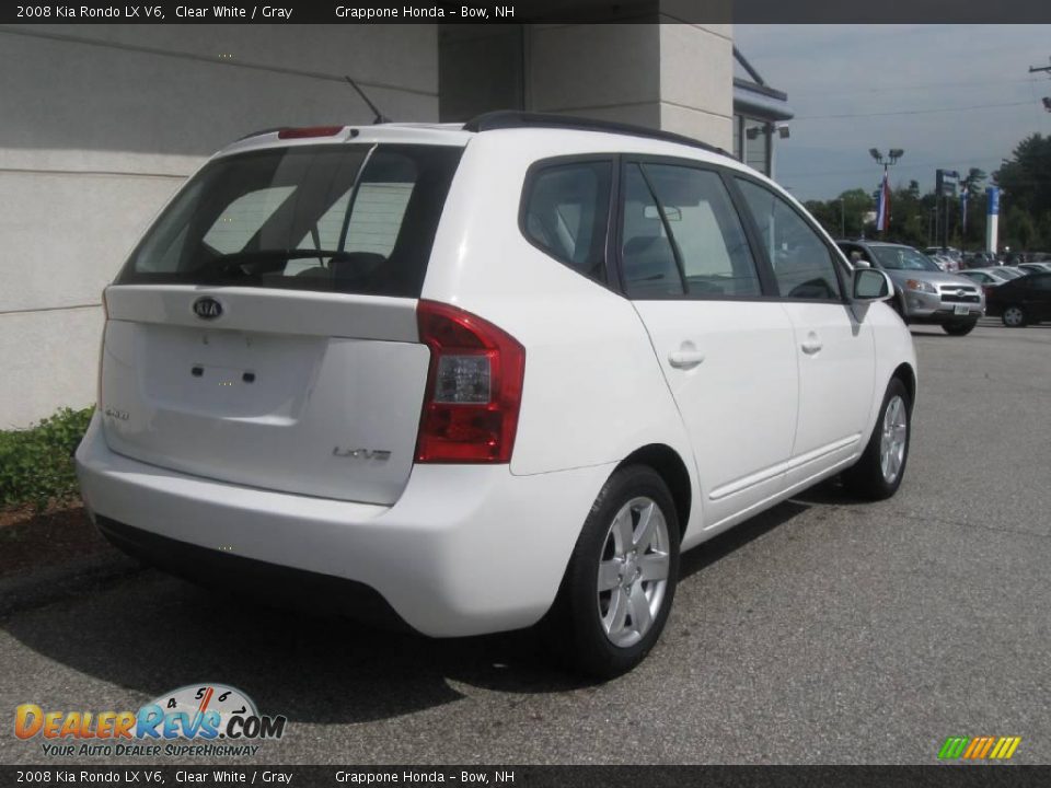 2008 Kia Rondo LX V6 Clear White / Gray Photo #3
